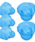 Slick Blue Anti Static Cap Set Made For Cleanroom Tasks And Factory Floors Featuring A Breathable Mesh Build, four caps displayed.