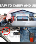 Universal Garage Door Opener Remote 2 Pack Compatible With Chamberlain Craftsman Sears Openers With Yellow Purple Red Green Learn Button Not Compatible With 811LMX 812LMX 813LMX Includes 5 Year Warranty in use, attached to car visor, and in jeans pocket