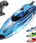 12 Inch Remote Control Boat For Lakes And Pools, Fast 25 KPH RC Speed Boat For Kids And Adults, Waterproof Toy TX126 Blue