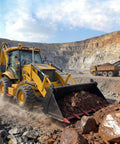 All In One Towable Hydraulic Backhoe Loader For Farm And Construction Mini Front End Loader And Excavator at work in quarry