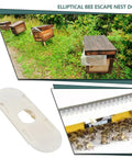 Six Pack Bee Escape Equipment Set 109 By 42 Mm Plastic Hive Doors With 21.7mm Hole shown in natural beekeeping setting