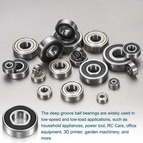 Three Pack Deep Groove Ball Bearings 1603 2RS Rubber Sealed Chrome Steel 5/16 By 7/8 By 11/32 Inch, assorted sizes