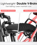 Close-up of lightweight double V-brake system on the 24 Inch Female Mountain Bike for urban trails and daily commuting.