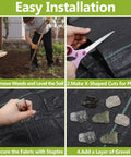 Heavy Duty Weed Barrier Landscape Fabric Pro Grade 4 Ft By 100 Ft Ground Cover For Gardening And Farming 2 Pack With 30 U Shaped Pegs and easy installation steps