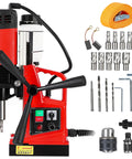Heavy Duty 1300W Magnetic Drill Press With Powerful 2922 Lbf Holding Force For Precision Metalworking, drill bits and accessories included.