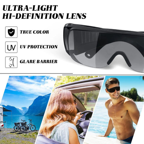 4 Pairs UV Resistant Safety Glasses Anti Fog Protective Eyewear For Indoor Outdoor Use with UV protection features displayed
