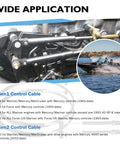 Image showing the Gen2 2-Pack Boat Throttle And Shift Cables for Mercury MerCruiser Force Outboard Engines with application details.