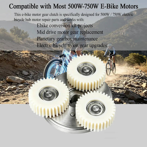 Beefed Up E Bike Motor Gear Clutch Kit With 36T Nylon Planetary Gear Set And 88mm Clutch for Bafang Hub Motors 500W 750W