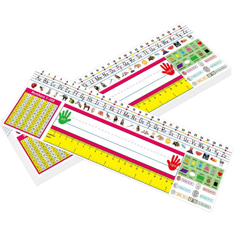Self Adhesive Primary Kid Friendly Desk Nameplates Pack Of 36 Featuring Manuscript Alphabet, Upper And Lower Case Letters, 13.8 X 4 Inch