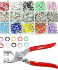200 Sets Snap Button Kit With 10 Colors Metal Snaps Pliers And Fastener Parts for DIY clothing and crafts, no hammer needed