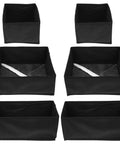 Hella Durable Non Woven Underwear Drawer Organizer Unit With Multiple Divided Compartments in black textile fabric.