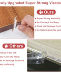 Using Rock Solid Clear Corner Protectors For Baby Proofing Hella Tough Soft Edge Guards on wooden furniture with super strong adhesive.