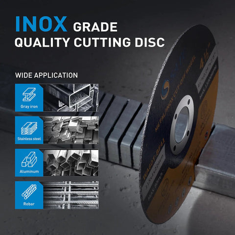 Ultra Thin Cut Off Wheel Set For Metal And Stainless Steel 4.5 Inch 0.040 Inch Thick 50 Piece Pack With Durable Metal Center ANSI Safety Grinder Ready For Angle Grinders Fast Clean Cuts On Aluminum And Steel