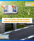 Solar Powered LED Driveway Lights 12 Pack Waterproof Outdoor Path Markers For Steps Sidewalk And Pathway White Glow All Weather Weatherproof With Dual Solar Panels For Faster Charging And Long Battery Life on grass and pathway.
