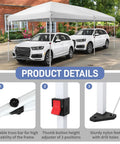 10x20 Pop Up Canopy With Sidewalls And Carry Bag Easy Up Screened Gazebo, shown with cars, durable frame, adjustable height.