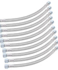 Heavy Duty Flexible Air Compressor Hose 40 Cm Cast Steel Connectors High Pressure Pneumatic Line With Ironclad Seals and Knockout Flex, 10 pack.