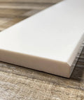 Close-up of Solid White Engineered Marble Doorway Threshold Saddle Polished Finish No Fuss Easy Clean Low Maintenance And Stain Resistant