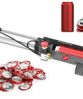 Beast Mode Pneumatic Can Crusher For 12oz To 16oz Cans, Wall Mounted Aluminum Smasher For Recycling, Heavy Duty Grey, with crushed cans