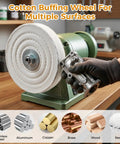 8 Inch Heavy Duty Cotton Buffing Wheels 2 Pack 50 Ply For Bench Grinders polishing stainless steel on a bench grinder.