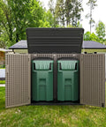 Weatherproof Outdoor Storage Shed Cabinet 48 Cu Ft Extra Large for Bike Lawn Mower Garbage Cans and Garden Gear in garden