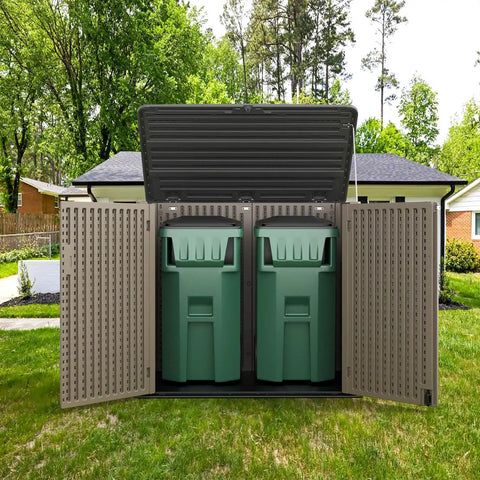 Weatherproof Outdoor Storage Shed Cabinet 48 Cu Ft Extra Large for Bike Lawn Mower Garbage Cans and Garden Gear in garden