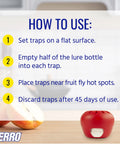 Indoor Fruit Fly Trap Kit With Built In Window Ready To Use, 2 Traps And 90 Day Lure Supply with usage instructions