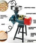 Beast 3000W Electric Grain Grinder with large funnel, reinforced motor, and labeled parts for wet and dry milling