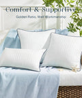 Outdoor Pillow Inserts 18x18 Inch Waterproof Striped With Reinforced Piping Pack Of 2 For Patio Furniture And Garden Decor