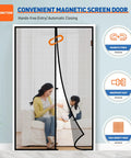 Magnetic Screen Door For 72 By 96 Inch Opening Fits 74 By 97 Screen Heavy Duty Fiberglass Mesh with Hands Free Entry showing mesh view