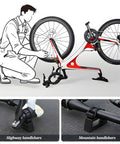 1 Pair Bike Handlebar Bracket Clamp For 29 To 34mm Bars, non-slip lightweight mount in use on road bike stand, maintaining stability
