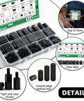 410Piece M2.5 Nylon Motherboard Standoffs Kit With Male And Female Hex Spacers, Screws And Nuts For Circuit Boards And PCBs, Durable, Corrosion Resistant, Non Toxic Hardware Set For Reliable Builds in storage case