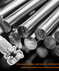 Close-up of steel rods and knurled handle, part of Brake Piston Wind Back Tool Set 5 Pcs For Rear Disc Brakes Caliper Rewind Tools