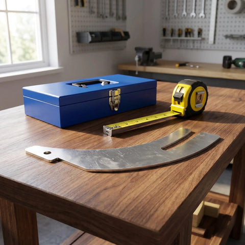 Rock Solid Table Saw Riving Knife Metal Splitter Guard For Woodworking Safety Kickback Prevention Precision Workshop Upgrade on wooden table.