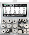 Heavy Duty 225 Piece Stainless Steel Washer Set, 304 Grade, 15 Sizes From M3 To M12, organized in storage box.