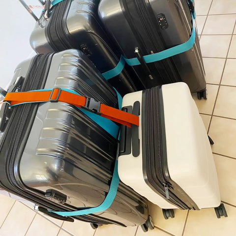 2 Pack Luggage Straps For Carry On Bags Adjustable Suitcase Belt Travel Attachment To Connect Your Three Luggages Green Heavy Duty Buckle Closure Grab And Go Clip For Easy Baggage Consolidation On The Fly