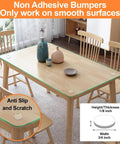 Dining table with non adhesive glass table top anti slip pads 20 pack three quarters inch bumpers for secure grip on wood surface