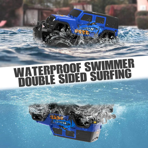 Amphibious RC Car For All Terrain Fun Beasts On Wheels 1 To 16 Scale 2.4GHz Remote Control Monster Truck on water surface