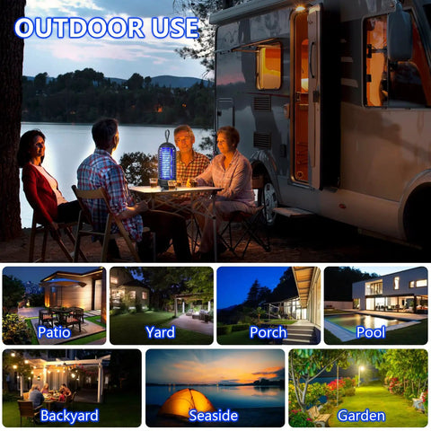 People using 2 In 1 Cordless Bug Zapper Outdoor Rechargeable Mosquito Killer Lamp for Patio Backyard Garden Campsite