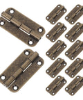 12 Pack Small Antique Cabinet Hinges For Wooden Jewelry Boxes And Cabinets 1.4 Inch Round Corner Iron Folding Hinges