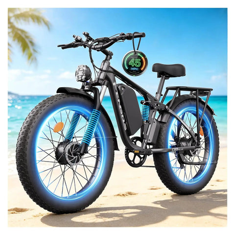 Beast Mode 5000W Dual Motor Fat Tire Electric Bike For Adults With 45 MPH Top Speed And 52V 23Ah Battery Up To 100 Miles Range