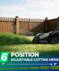 18 Inch Cordless Lawn Mower With 40V Self Propelled Power, 2x5.0Ah Batteries And Charger, Brushless Motor, 2 In 1 Mulching And Bagging, 6 Position Height Adjustment, Built For Small To Medium Yards, Gas Like Power Without The Fumes, 6 height settings