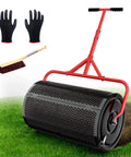 24 Inch Compost And Peat Moss Spreader For Lawn With Adjustable T Shaped Handle Upgraded Side Clasps Durable Lightweight Metal Roller