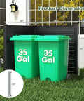 Two Panel Outdoor Privacy Screen For AC Unit And Trash Can Enclosure, 48 By 48 Inches, Black, with two green trash cans
