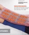 Person using Weighted Heating Pad With Calming Heat And Massaging Vibrations, 3 Heat Levels And 6 Massage Settings For 18 Custom Relief Combos on back