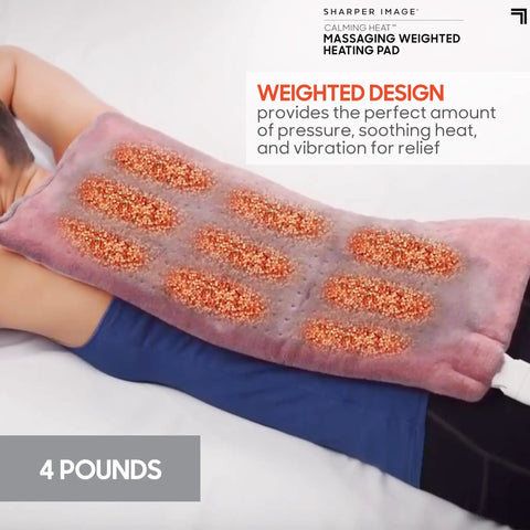 Person using Weighted Heating Pad With Calming Heat And Massaging Vibrations, 3 Heat Levels And 6 Massage Settings For 18 Custom Relief Combos on back