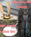 Zero Fuss Heavy Duty Casters With Pneumatic Rubber Tires Industrial Swivel And Fixed Wheels Eight Inch Rated for heavy lifting and steel brackets.