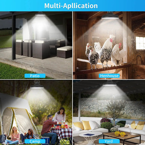 Dimmable Solar Shed Light With Remote Control, IP65 Waterproof Indoor Outdoor Hanging Lantern, Patio Garden Henhouse Use