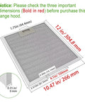 Three Pack 5 Layer Aluminum Mesh Hood Grease Filters Replacement 10.47x12 Inch Fits Whirlpool Ikea KitchenAid JennAir details