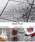 Stainless Steel Peel And Stick Backsplash Tiles 10 Sheets 3D Carven Silver waterproof, fire prevention, scratch and oil proof