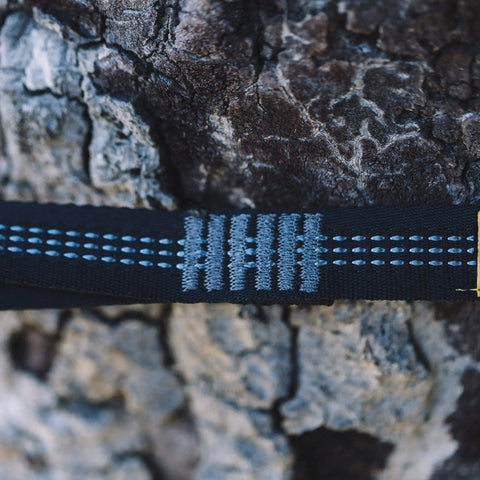 Heavy Duty Hammock Straps For Trees 10 Foot Kit with 38 Loops on tree bark